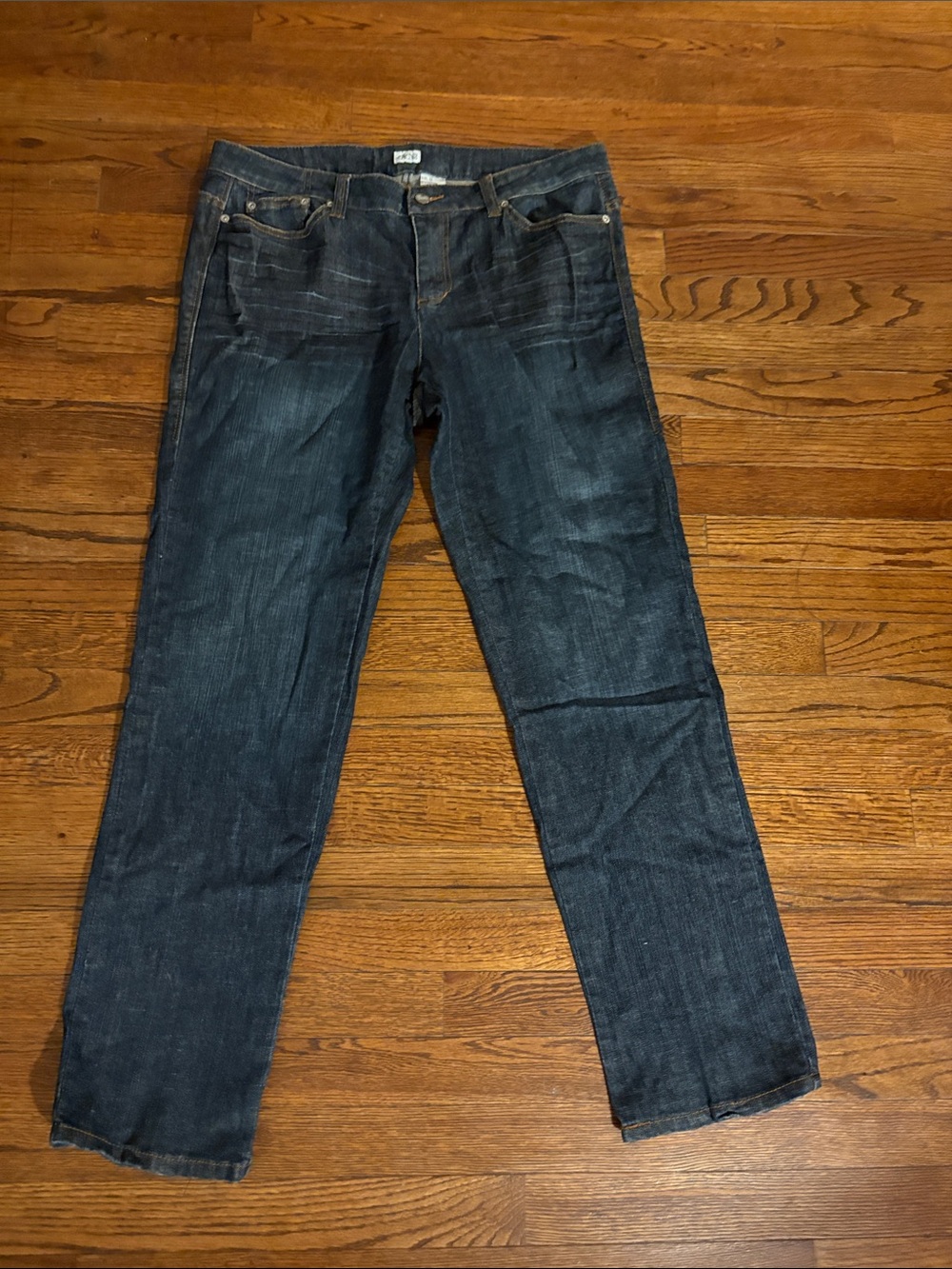 Cache y2k embroidered stud pocket straight leg jeans size 12